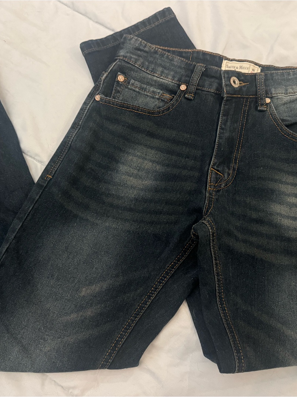 Dark Wash Straight Jeans - Navy Blue 29x30